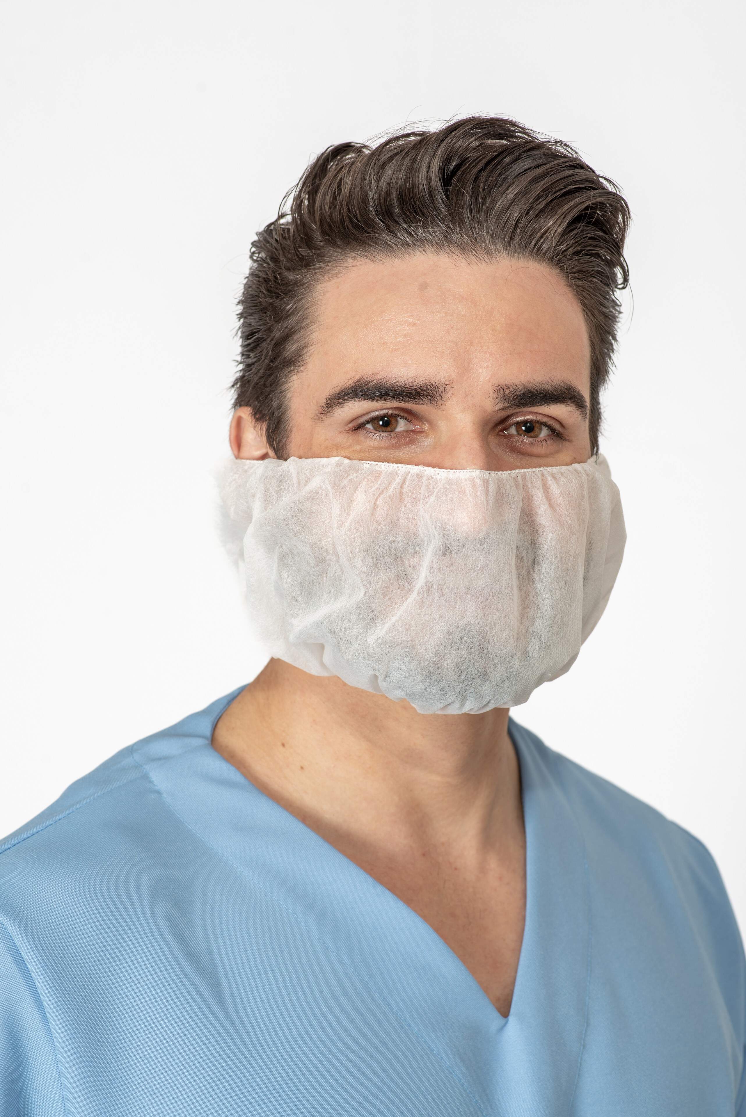 Máscara descartável protetora de barba e bigode
