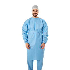 AVENTAL EM SMS HIDRO-REPELENTE COM BARREIRA MICROBIANA